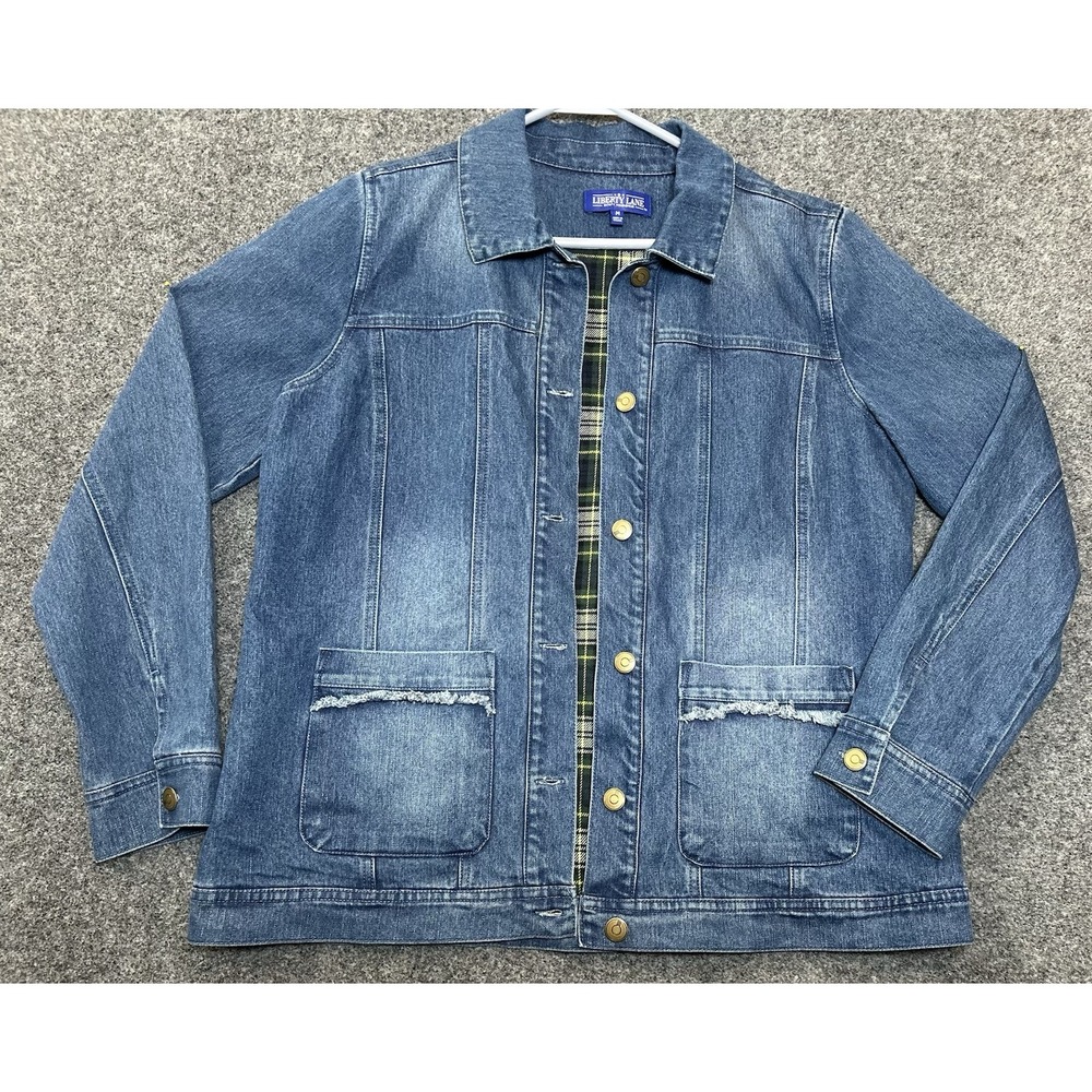 Liberty Lane Women's Flannel Lined Jean Jacket - Size Medium
